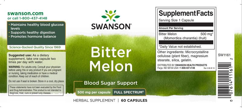 Bitter Melon (Pepene Amar) 500 miligrame 60 capsule Swanson