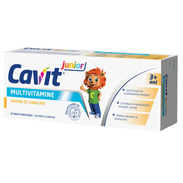 Cavit Junior Multivitamine Aroma Vanilina 20 tablete Masticabile Biofarm