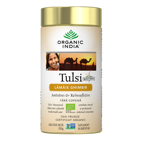 Ceai cu Lamaie si Ghimbir Bio Tulsi 100gr Organic India