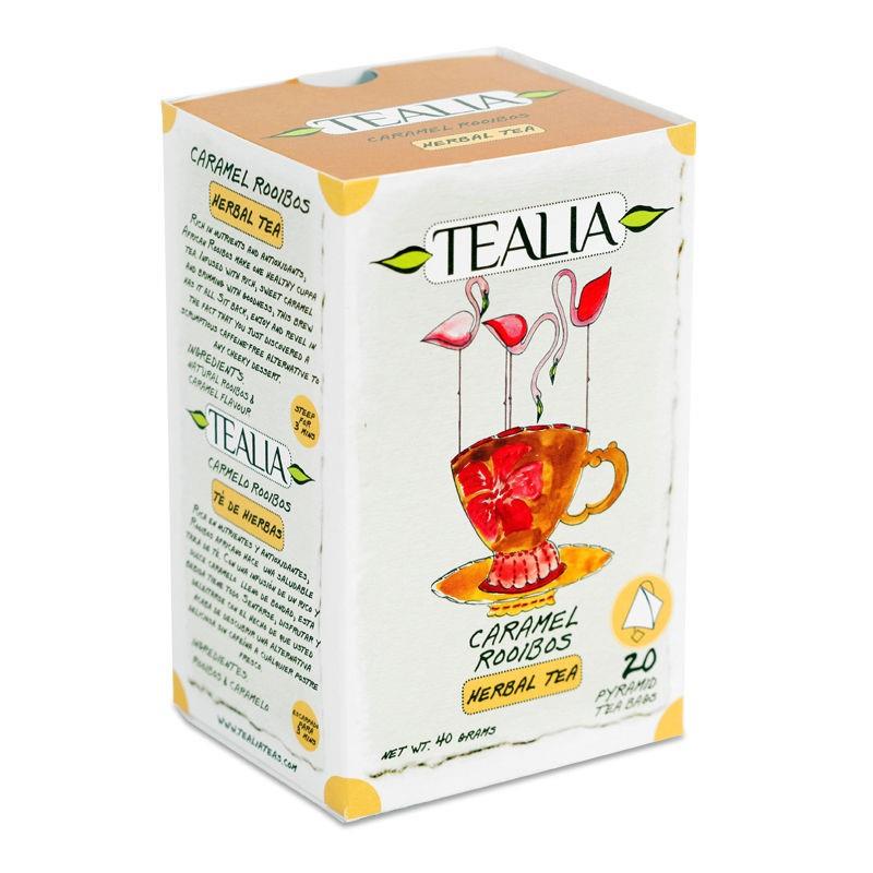 Ceai Rooibos cu Aroma de Caramel Fara Cofeina Tealia 20dz Secom