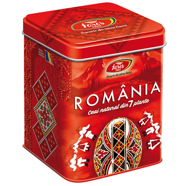 Ceai Suvenir Romania 7 Plante Rosu 75 grame Fares
