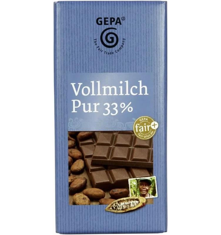 Ciocolata cu Lapte 33% Cacao 100 grame Gepa