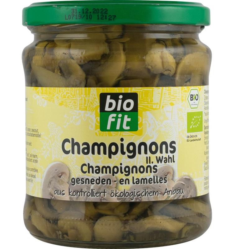 Ciuperci Champignons Taiate Bio 330gr Bio Fit
