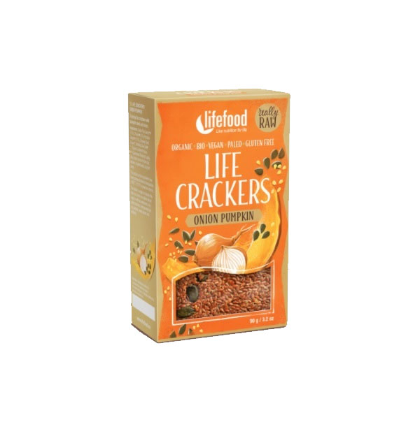 Crackers cu Dovleac si Ceapa Raw Bio 90 grame Lifefood