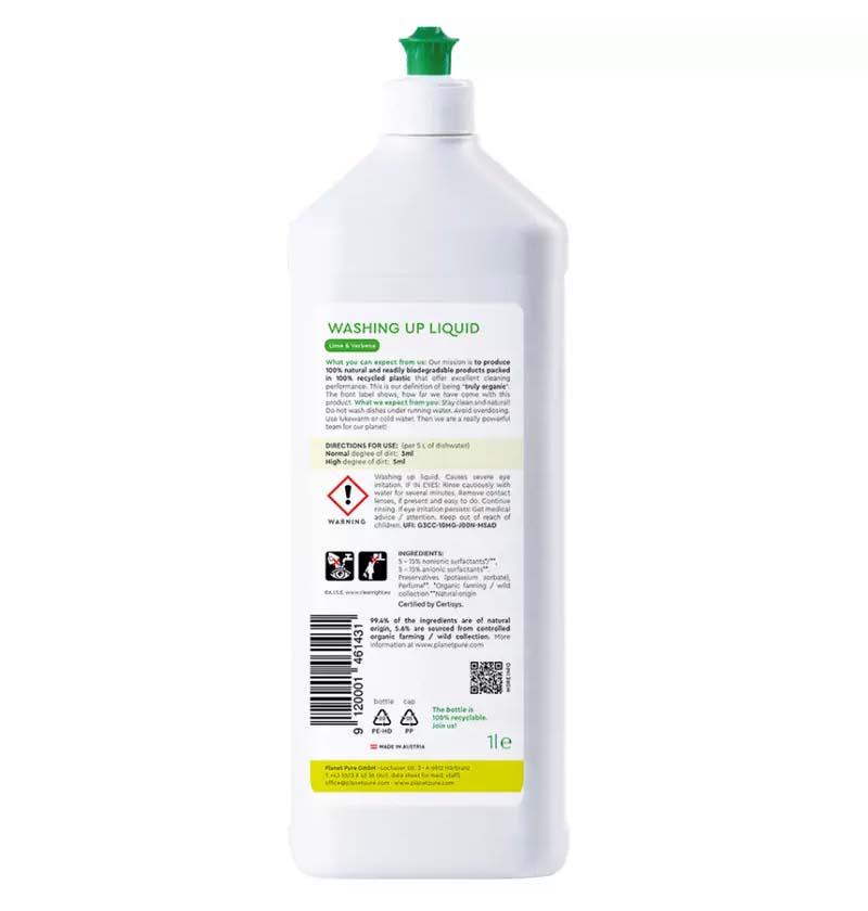 Detergent pentru Vase cu Lime si Verbena Eco 1 litru Planet Pure