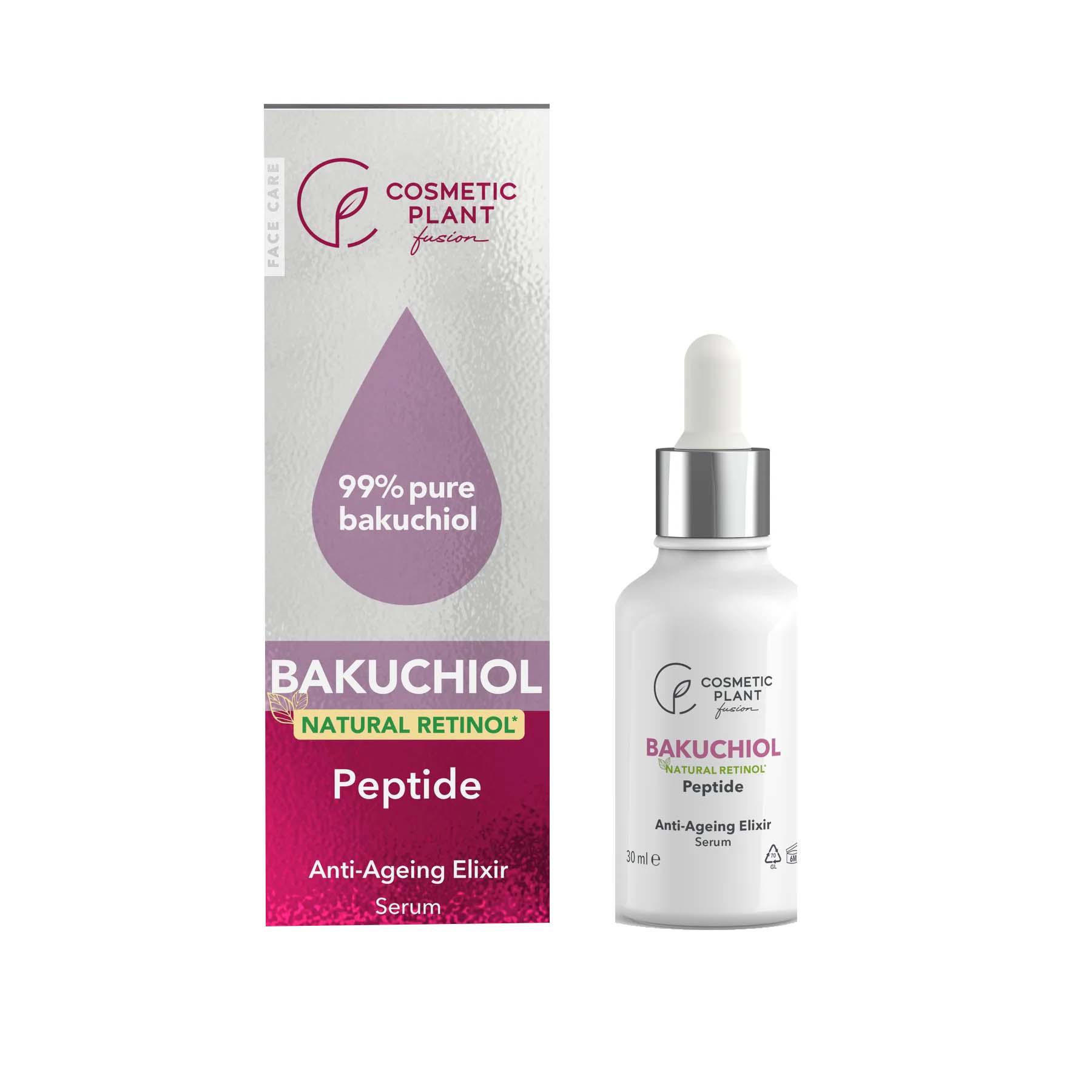 Elixir Serum Anti-Ageing cu 99% Bakuchiol pur (Natural Retinol) și Peptida 30 mililitri Cosmetic Plant