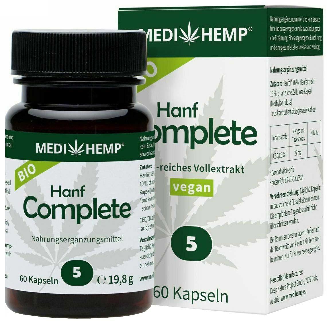 Hemp Complete cu CBD 5% Eco 60 capsule Medihemp