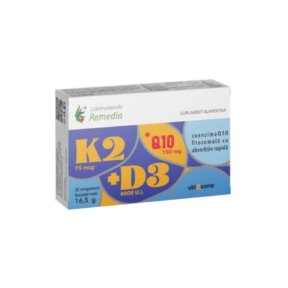 K2+D3+Q10 Ubiqsome 30 comprimate Remedia