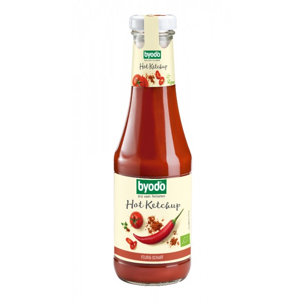 Ketchup Picant Fara Gluten Bio 500 mililitri Byodo