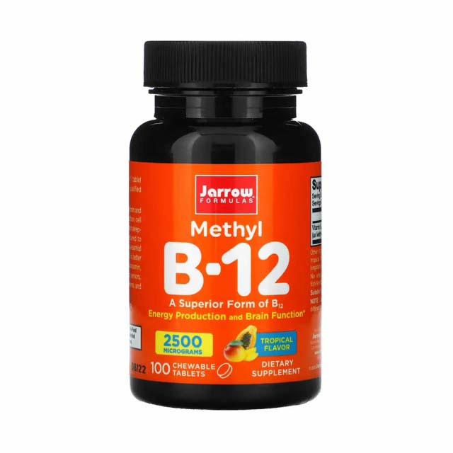 Methyl B-12 2500 micrograme Methylcobalamin 100 drajeuri Jarrow Formulas