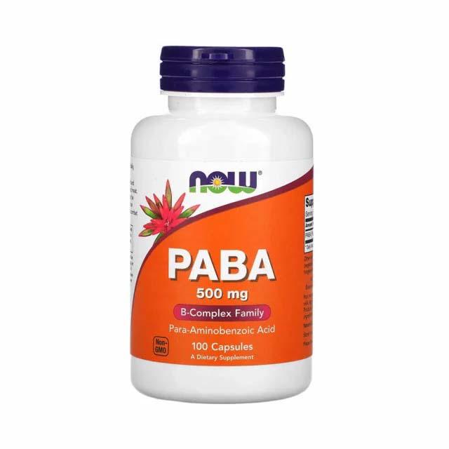 Paba (Vitamina B10) 500 miligrame 100 capsule Now Foods