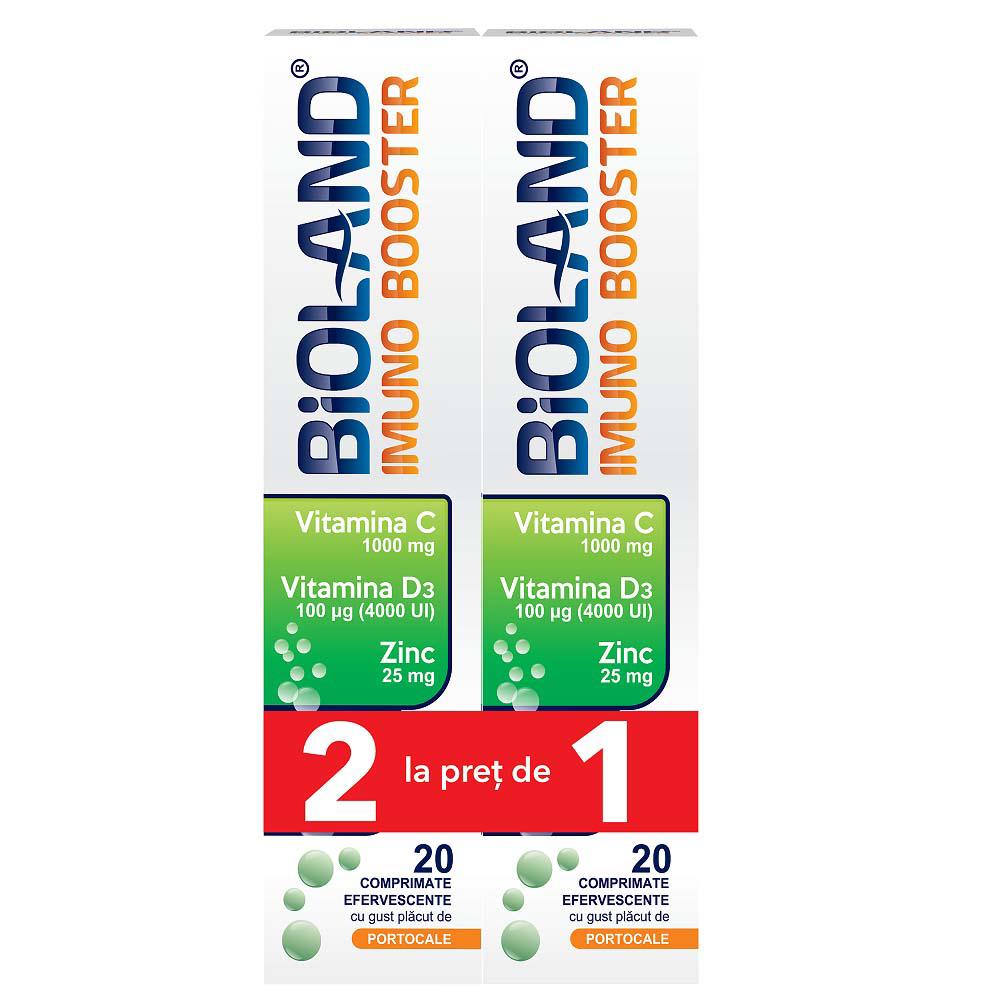 Pachet Bioland Imuno Booster 40 comprimate efervescente Biofarm