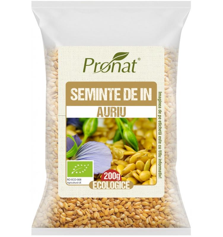 Seminte de In Auriu Bio 200 grame Pronat
