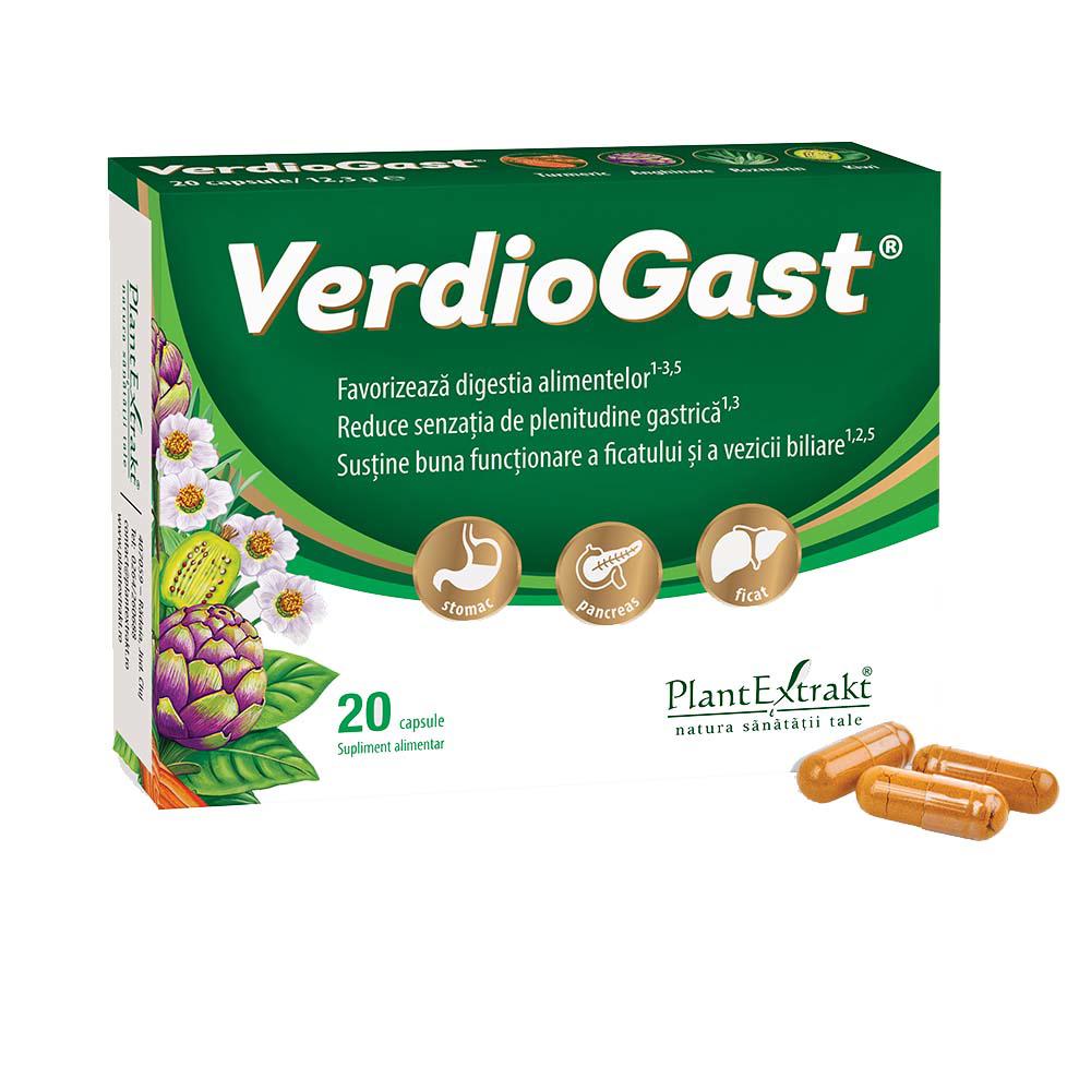 Supliment Alimentar pentru Arsuri Gastrice VerdioGast 20 capsule PlantExtrakt