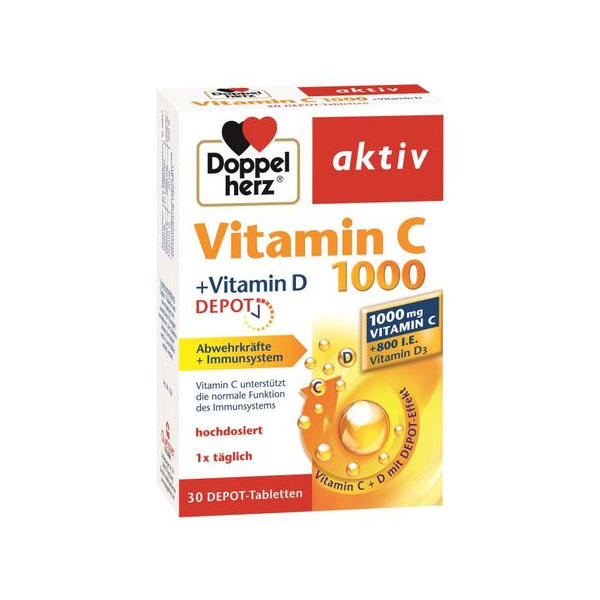 Vitamina C 1000 miligrame + Vitamina D Depot 30 comprimate Doppelherz