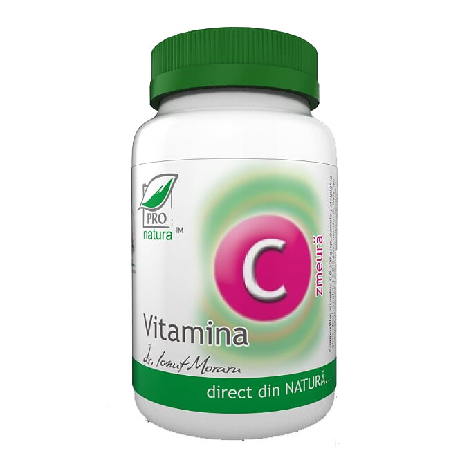 Vitamina C 300 miligrame Aroma Zmeura 60 capsule Medica