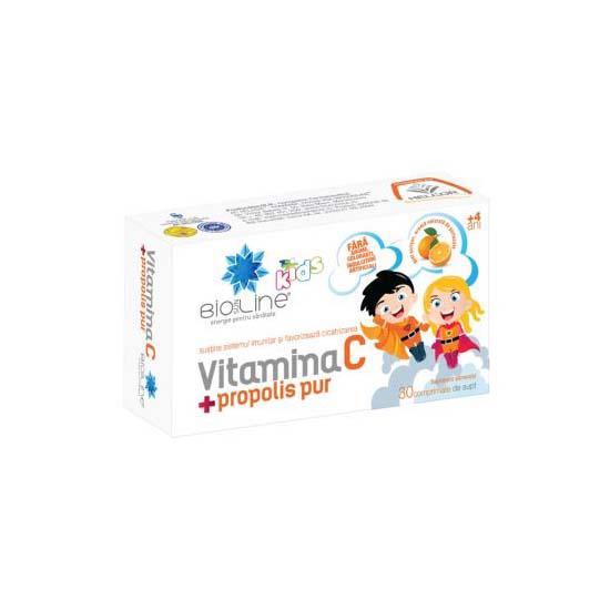 Vitamina C cu Propolis pentru Copii BioSunLine 30 comprimate Helcor