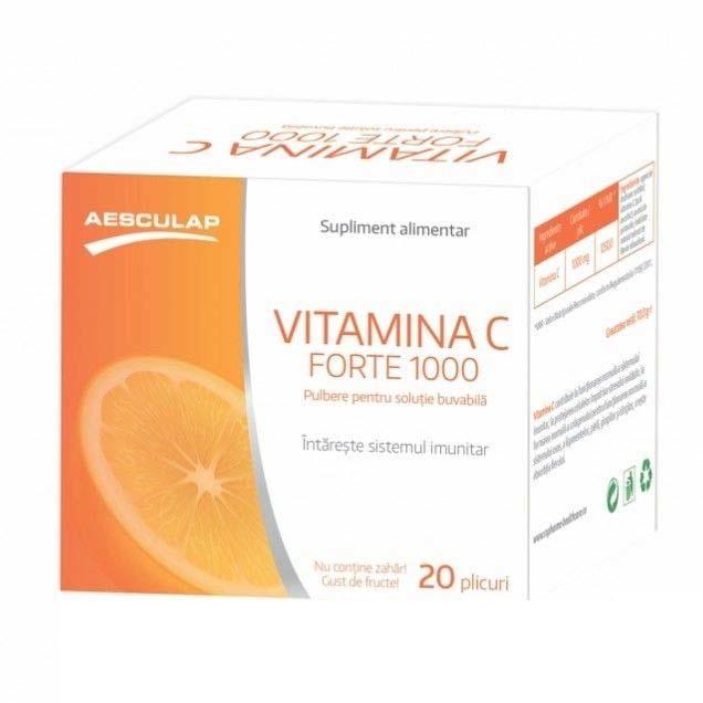 Vitamina C Forte 1000 miligrame 20 plicuri Aesculap
