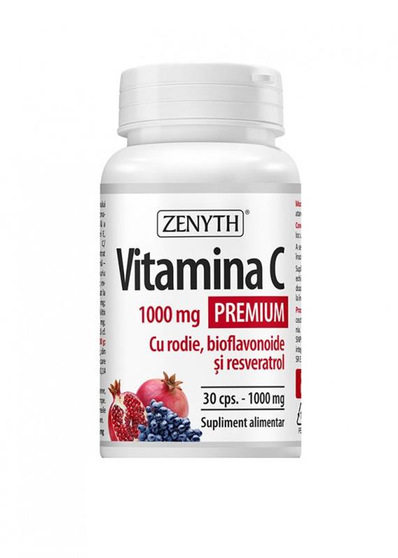 Vitamina C Premium 1000mg cu Rodie si Bioflavonoide cu Resveratrol 30cps Zenyth