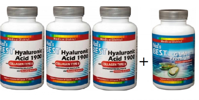 3 Best Hyaluronic Acid 1900 with Collagen + 1 Best G-L-M Premium Medical District 
