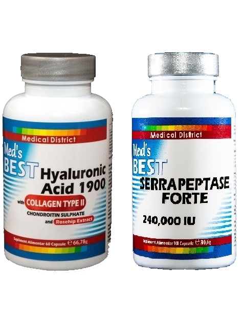 Acid Hialuronic cu Colagen Tip2 + Serrapeptase 240000IU Tratament Refacere Articulatii Coxartroza Gonartroza