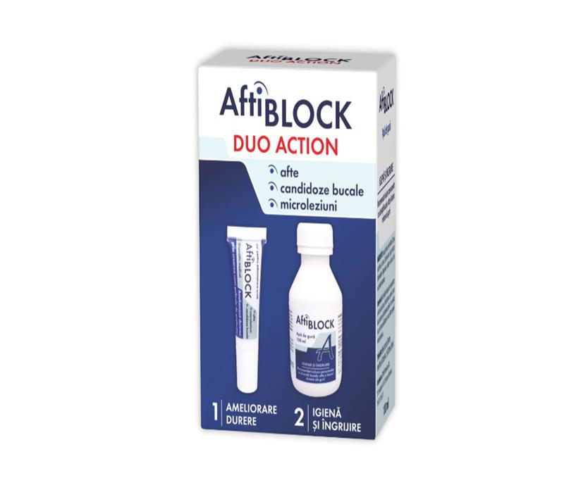 AftiBlock Duo Action Gel 8 grame cu Apa de Gura 100 mililitri Zdrovit