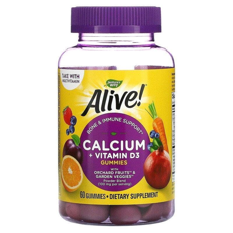 Alive Calcium cu Vitamina D3 Gummies 60 jeleuri Secom