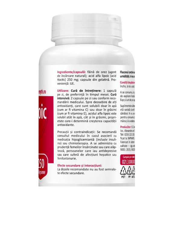 Alpha Lipoic Acid Zenyth 60cps