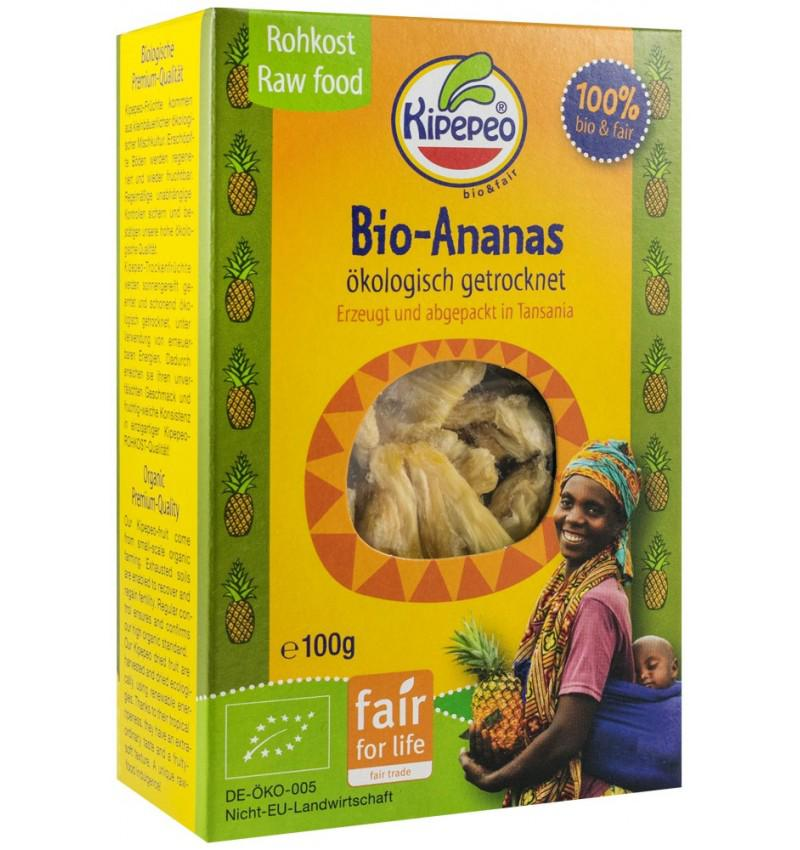 Ananas Bucati Uscate Bio si Fairtrade 100 grame Kipepeo