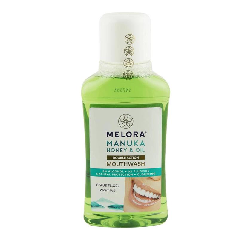 Apa de Gura cu Miere de Manuka Naturala MGO 300+ si Ulei de Manuka MBTK 25+ Melora 265ml New Zealand