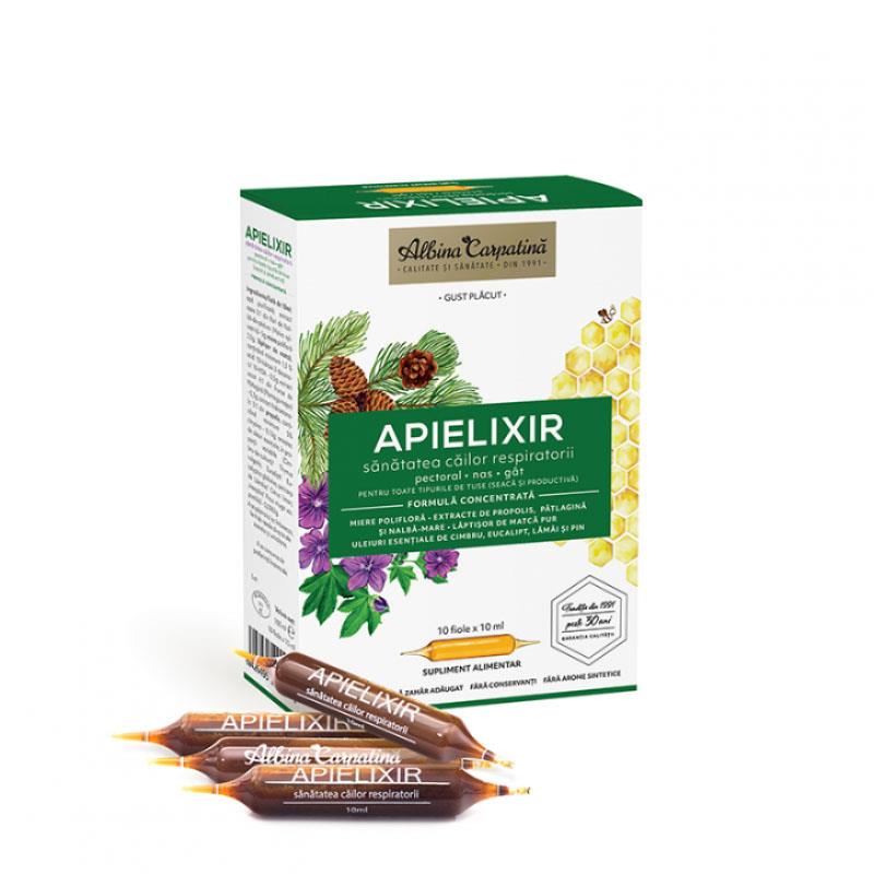 Apielixir Sanatatea Cailor Respiratorii 10 fiole x 10 mililitri Apicola Pastoral Georgescu