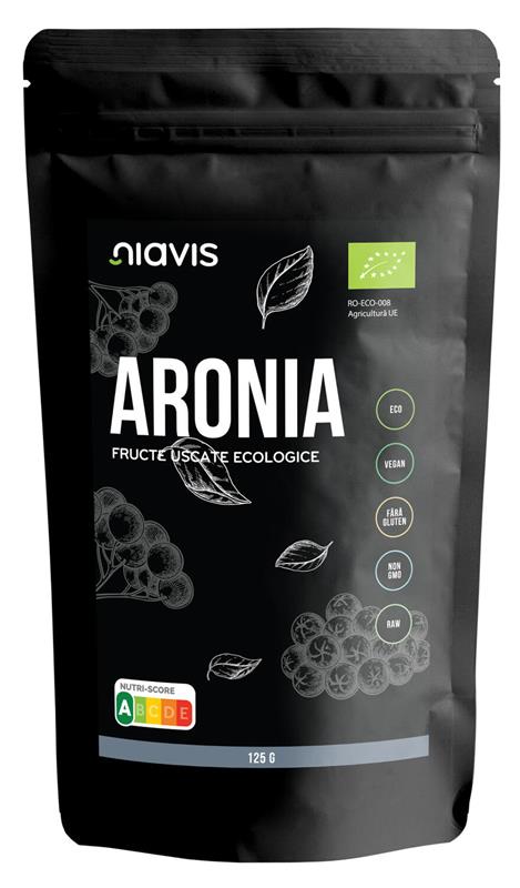 Aronia Fructe Uscate Raw Ecologice 125gr Niavis
