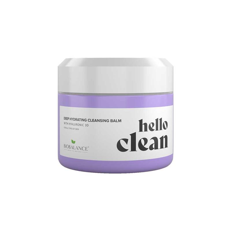 Balsam de Curatare Faciala 3 in 1 cu Acid Hialuronic Hallo Clean 100 mililitri BioBalance