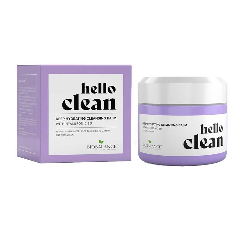 Balsam de Curatare Faciala 3 in 1 cu Acid Hialuronic Hallo Clean 100 mililitri BioBalance