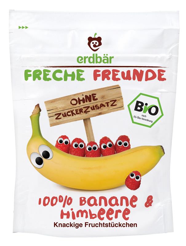 Banane si Zmeura Crocante Bio Erdbar 16gr