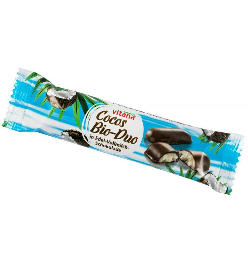 Batoane de Cocos in Ciocolata Neagra cu Lapte Bio 40 grame Vitana