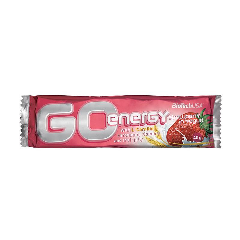 Baton cu Aroma de Capsuni Go Energy Bar 40gr Bio Tech USA