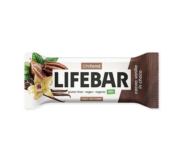 Baton cu Cacao si Vanilie in Ciocolata Raw Eco 40 grame Lifebar