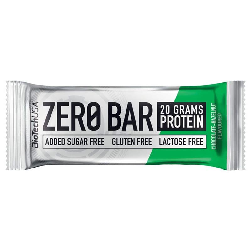 Baton cu Proteine Zero Bar Ciocolata cu Alune 50 grame x 20 bucati Bio Tech USA