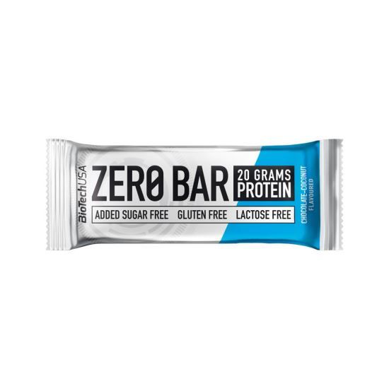 Baton cu Proteine Zero Bar Ciocolata cu Cocos 50 grame x 20 bucati Bio Tech USA