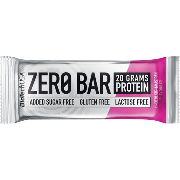 Baton cu Proteine Zero Bar Ciocolata cu Martipan 50 grame x 20 bucati Bio Tech USA