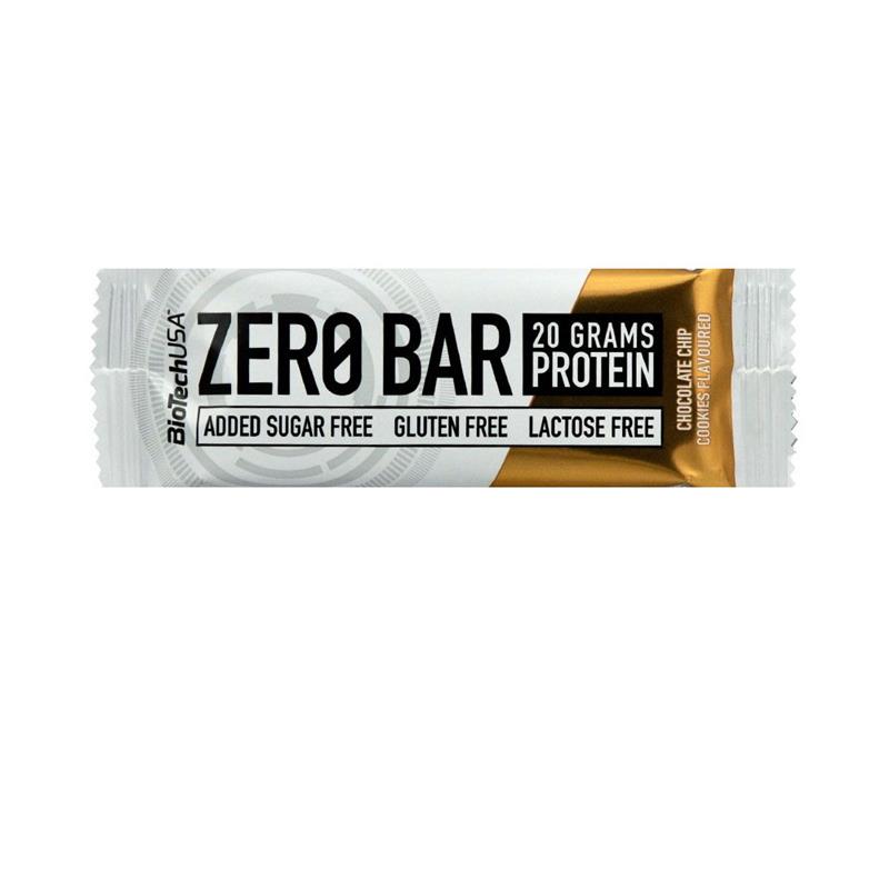 Baton cu Proteine Zero Bar Fursecuri cu Fulgi de Ciocolata 50 grame x 20 bucati Bio Tech USA
