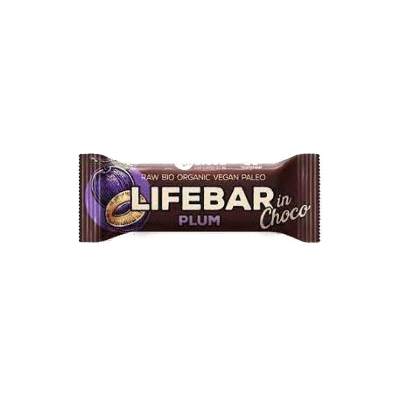 Baton cu Prune in Ciocolata Raw Bio Lifebar 40 grame Lifefood