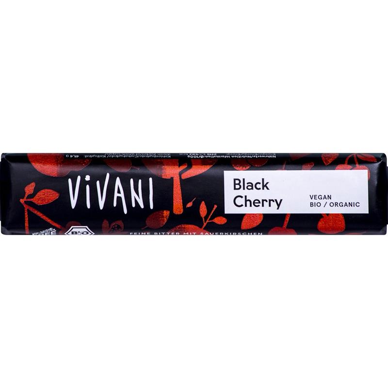 Baton de Ciocolata Amaruie cu Visine Vegan Bio 35 grame Vivani
