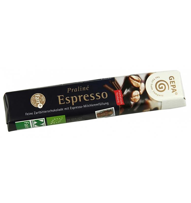 Baton de Ciocolata Amaruie Umplut cu Crema de Lapte si Cafea Bio 37.50 grame Gepa