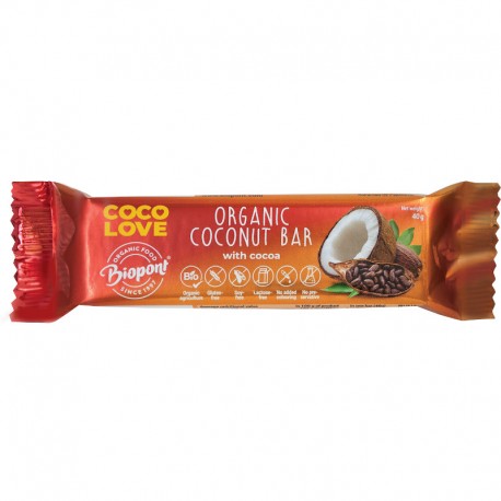 Baton de Cocos cu Cacao Coco Love Bio 40 grame Biopont