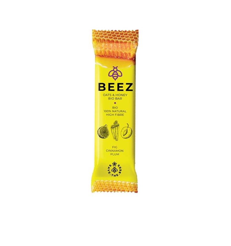 Baton din Ovaz cu Miere, Smochine, Scortisoara si Prune Beez Bio 40 grame Max Sport