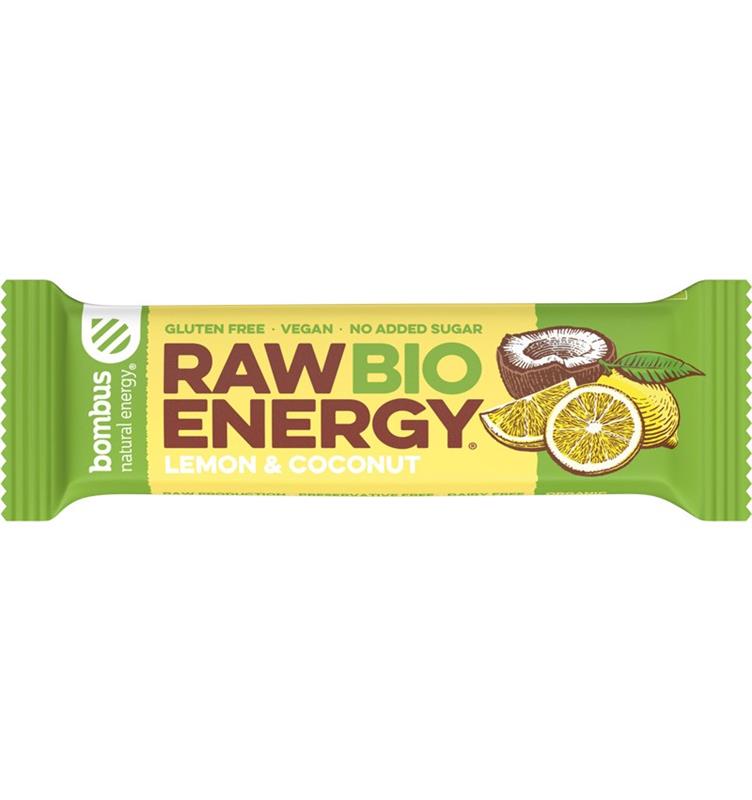 Baton Energizant cu Lamaie si Nuca de Cocos Bio Raw Energy 50 grame Bombus