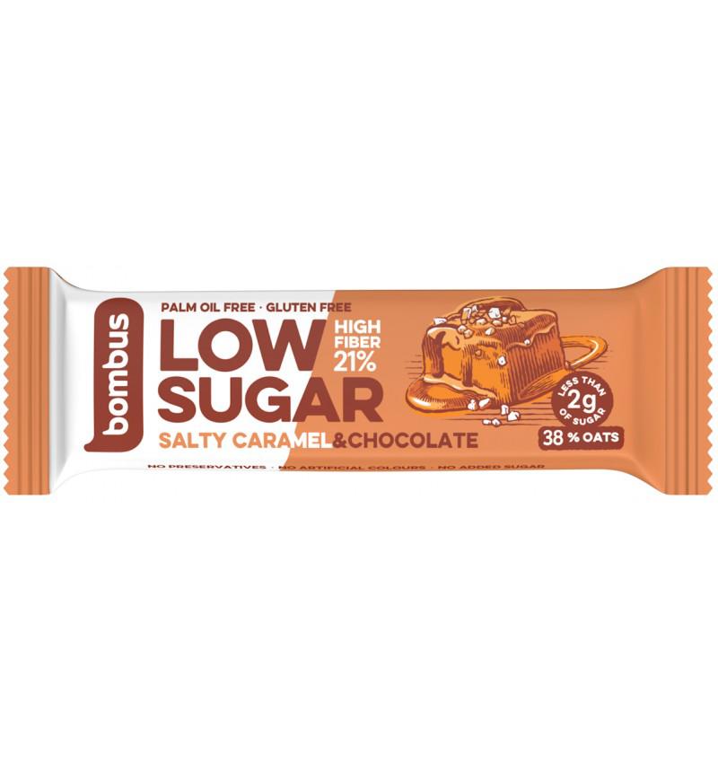 Baton Proteic cu Caramel Sarat si Ciocolata Low Sugar 40 grame Bombus
