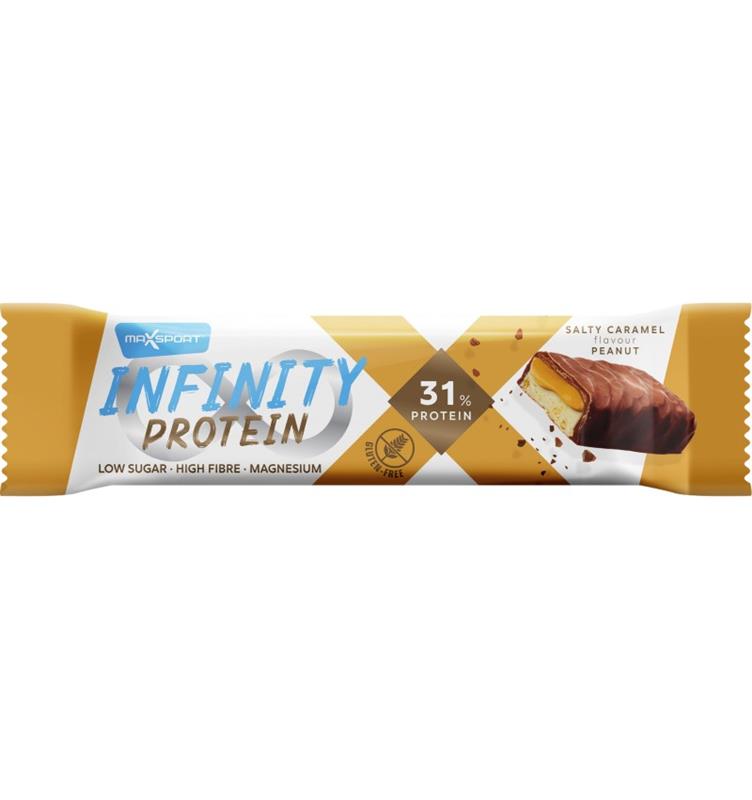 Baton Proteic Infinity cu Caramel Sarat 31% Proteina 55 grame Max Sport